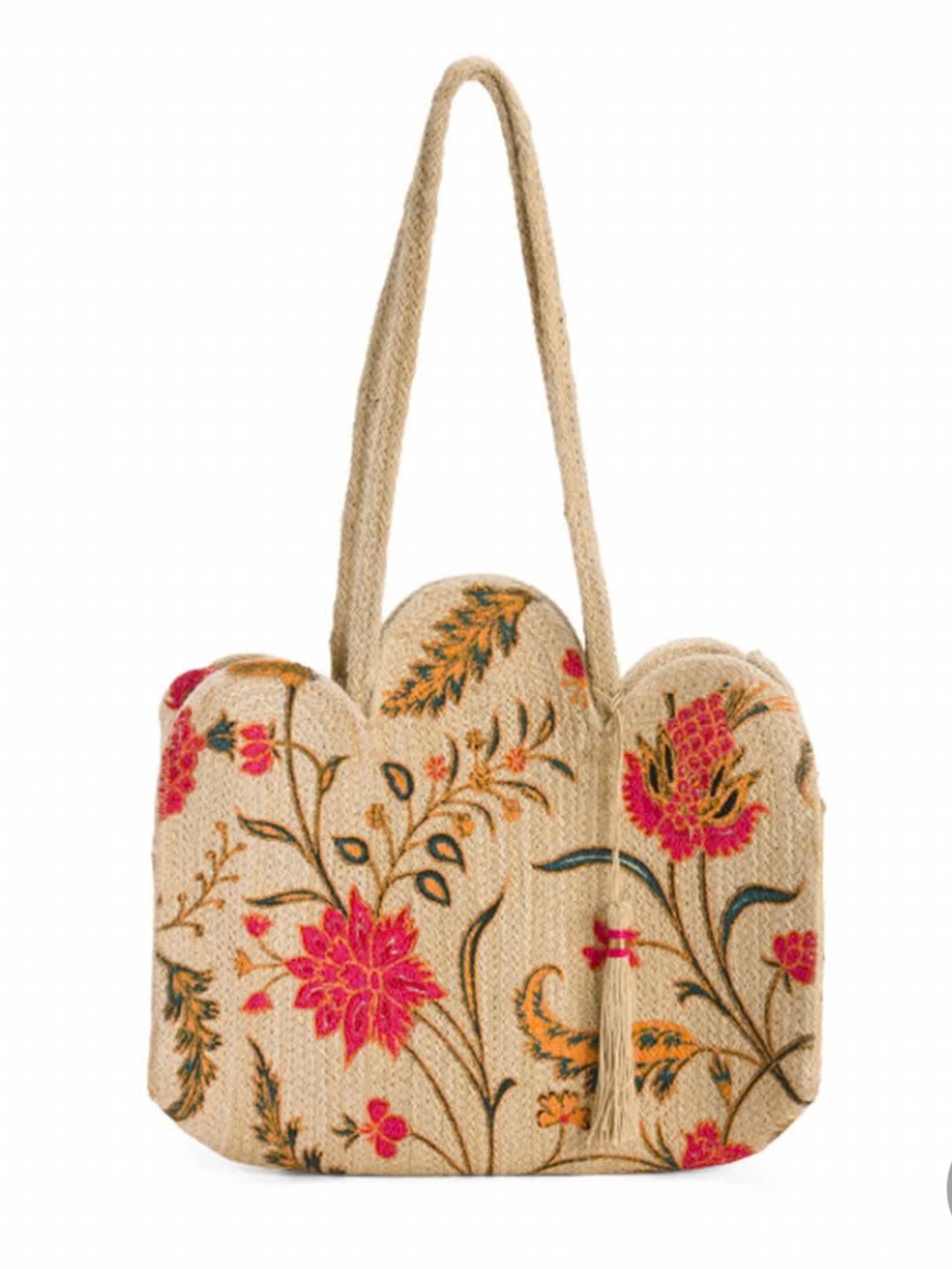 NWT Antik Kraft Floral Scalloped Tote Bag